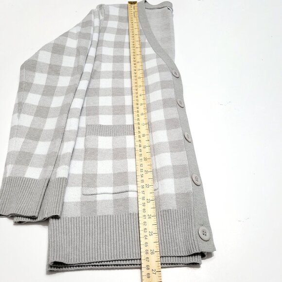 Anthropologie Sioni Womens Button Up Cardigan Size S Checkered Academia Granny - Picture 7 of 11